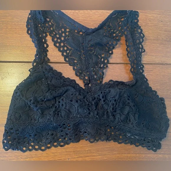 BUNDLE 4 Aerie Lace Bralettes Razorback (Black, White, Light Pink, Maroon) - Picture 10 of 12